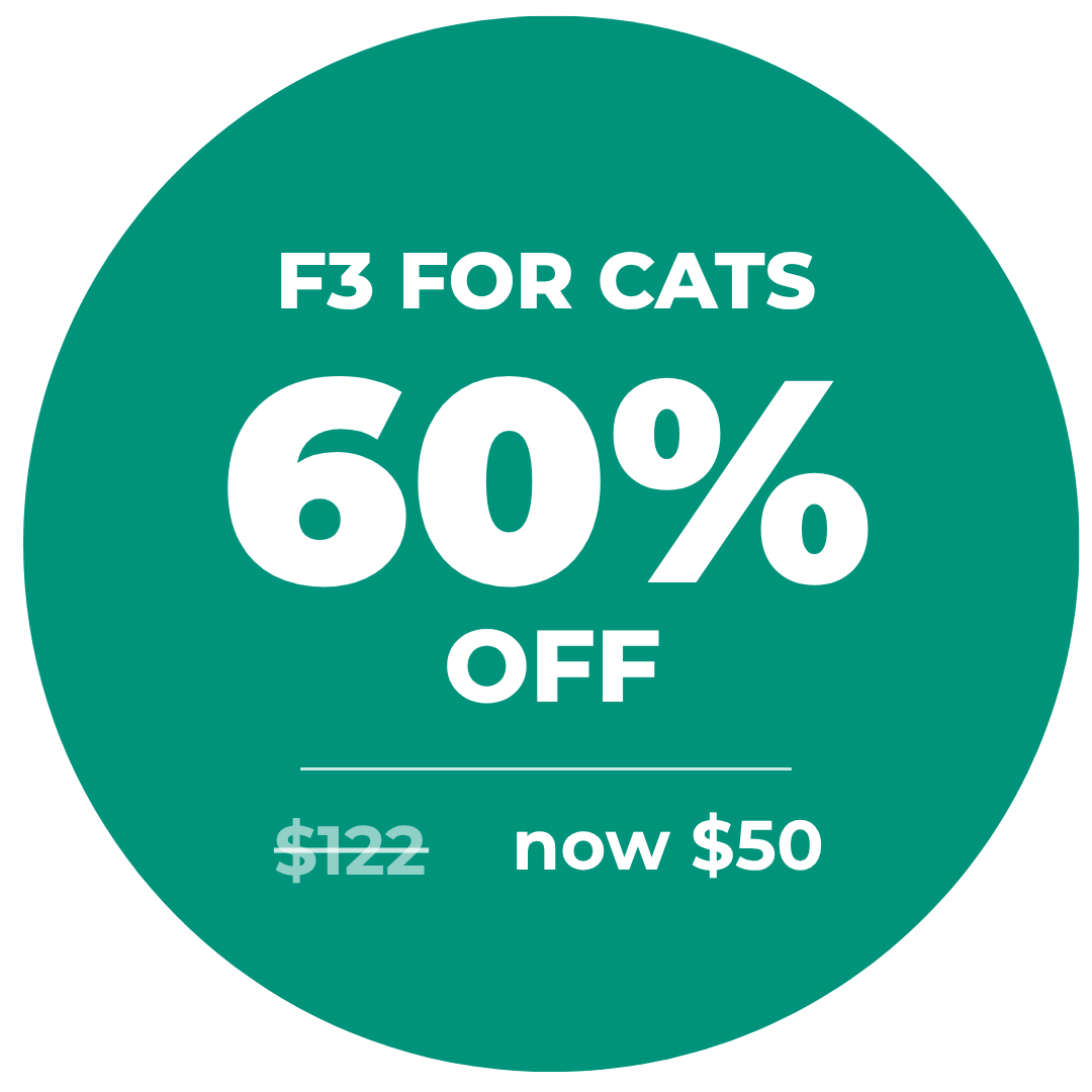 f3 for cats 60% off was $122 now $50